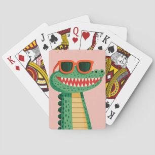 Baralho Óculos de sol de crocodilo engraçados, animal de d
