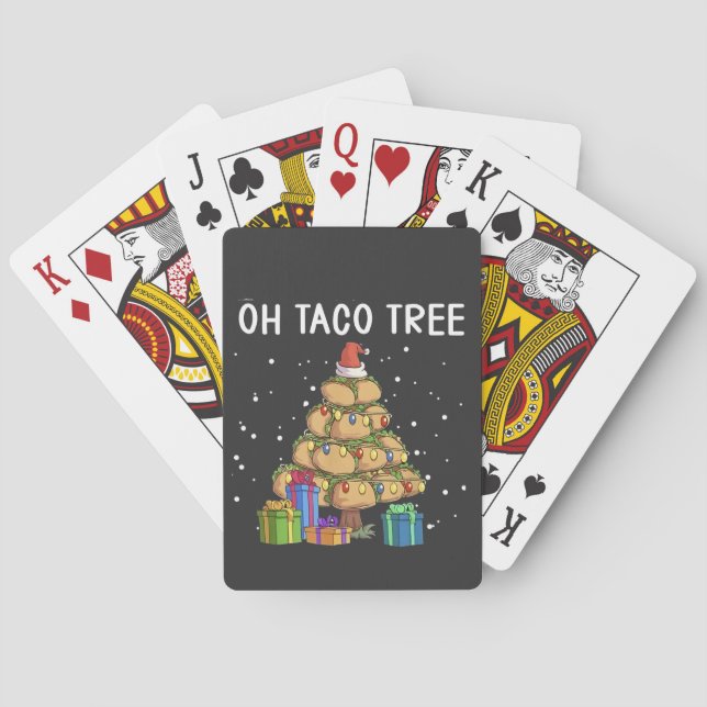 Baralho Oh Taco Tree Engraçado Comida mexicana Feia Natal (Verso)
