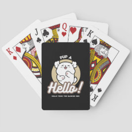 Baralho Olá do Lado Barrado - Design de Cachorro Bonito