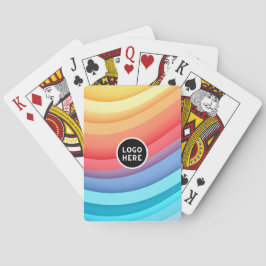 Baralho Ondas Abstrato modernas do arco-íris com seu logot
