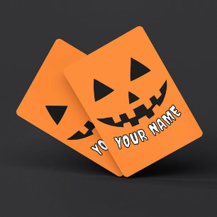 Baralho Orange Pumpkin Personalizado Halloween Seu Nome