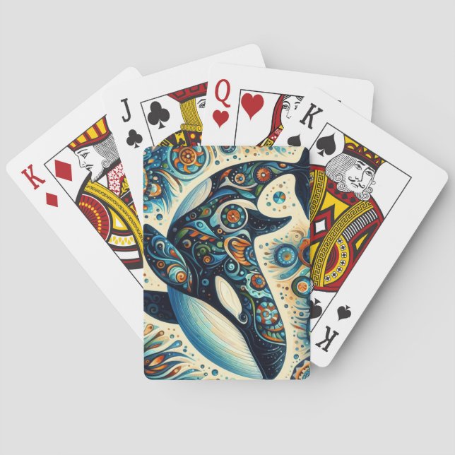 Baralho Orca Killer Whale Floral Whimssic - Praia Náutica  (Verso)