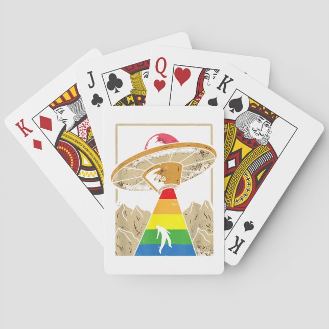 Baralho Orgulho gay de Rapto de alienígena Gaylien Lgbt (Verso)