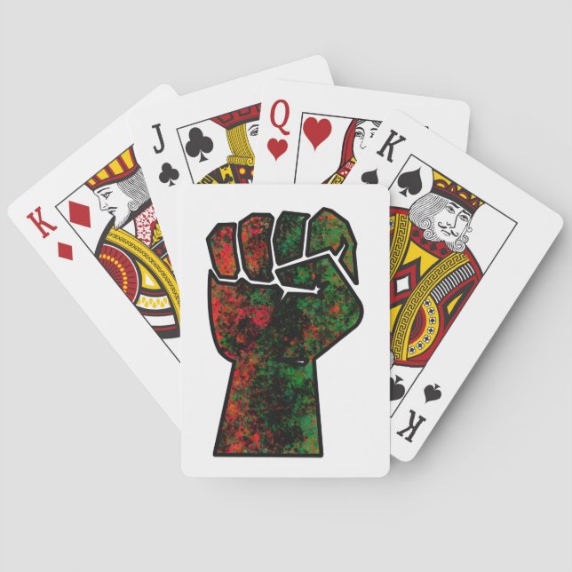Baralho orgulho negro vermelho punho verde pano-africano (Verso)