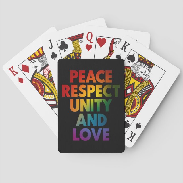 Baralho Orgulho Paz Respeito Unidade E Amor  (Verso)