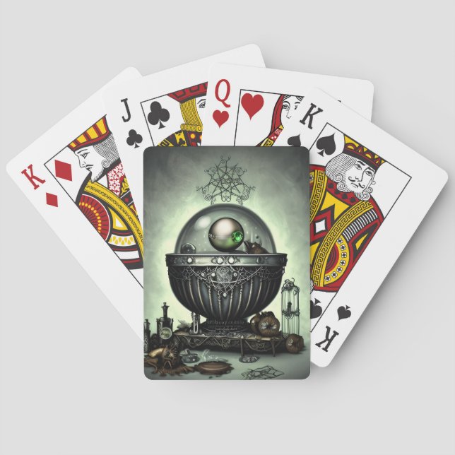 Baralho Ornamentado Steampunk Cauldron e Itens Mágicos em  (Verso)