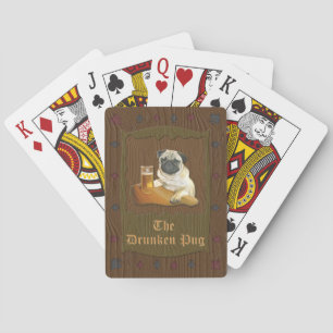 Baralho Os cartões de jogo bêbedos do Pug
