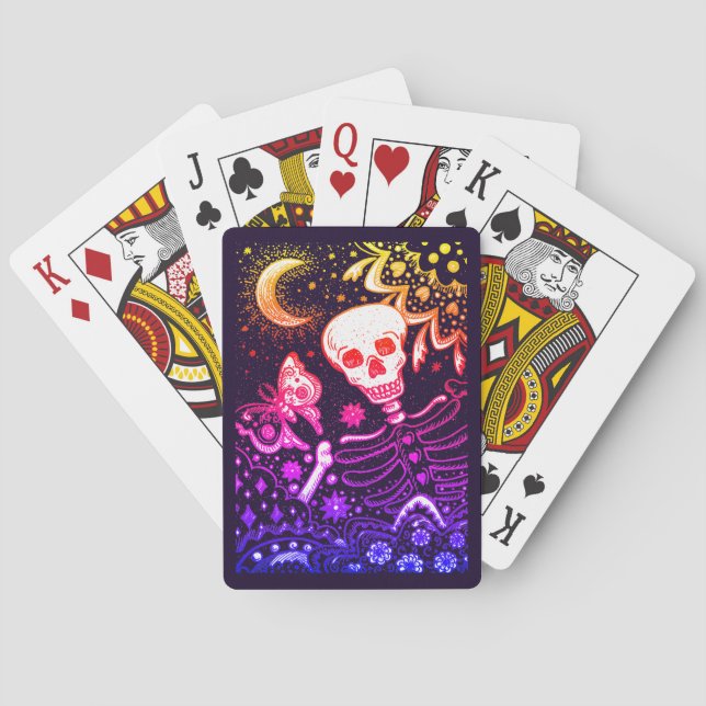 BARALHO OSSOS NO ESQUELETO DE JARDIM, LUA DE ARTE FOLK, BO (Verso)