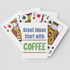 Baralho Ótimas ideias começam com camiseta de suor de café