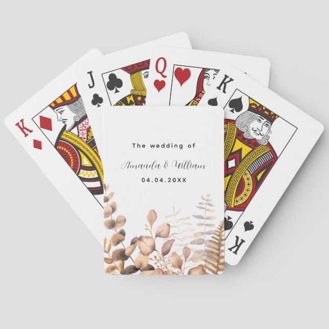 Baralho Ouro Eucalyptus nomes de flocos de madeira casamen (Verso)