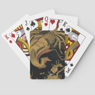 Baralho Ouro Pássaro Japonês Clássico Antiquado