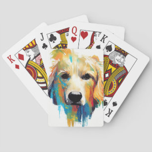 Baralho Ouro Retriever Cachorro Natureza Selvagem Pintura