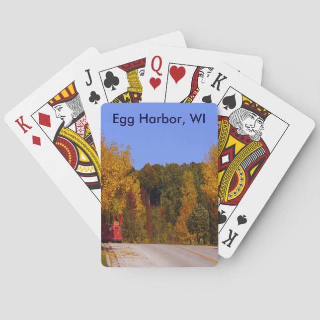 Baralho Ovo Harbour, WI Fall Season com carro de rolley (Verso)
