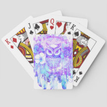 Owl Totem Dreamcatcher Floral Feather Purple Tint