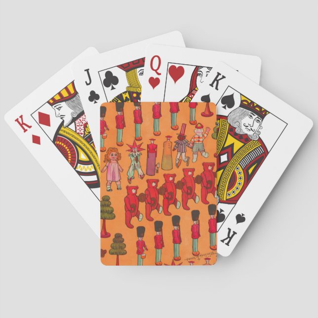 Baralho Padrão Antiquado de Férias do Brinquedo de Natal (Verso)