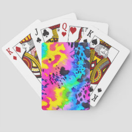 Baralho Padrão Colorido de Cheetah Tye Dye