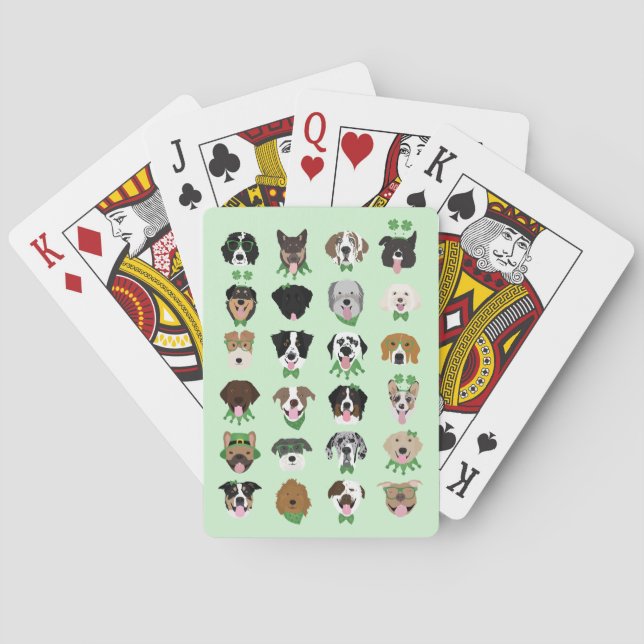 Baralho Padrão da face do cão de São Patricks (Verso)