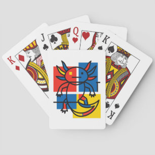 Baralho Padrão de Arte Abstrata Divertido de Axolote Piet 