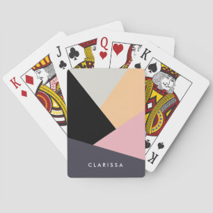 Baralho Padrão de blocos de cor geométrica do abstrato mod