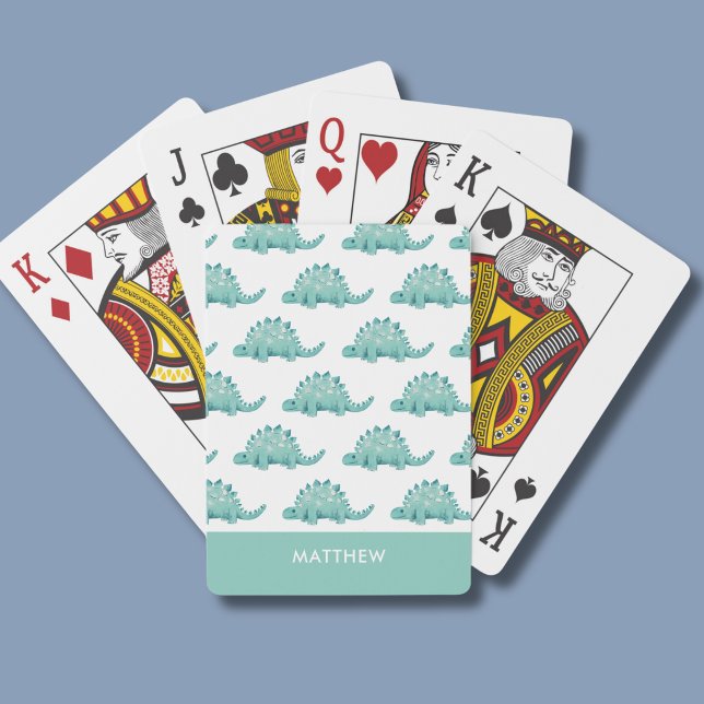 Baralho Padrão de dinossauro estegossauro (Dinosaur pattern personalized playing cards)