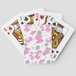 Baralho Padrão De Elefantes Rosa, Elefantes Cutes, Estrela