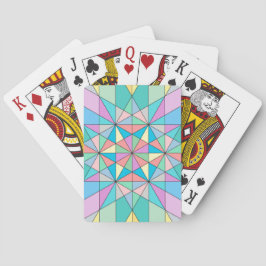 Baralho Padrão de Estrela Triangular Mosaico Pastel Retro