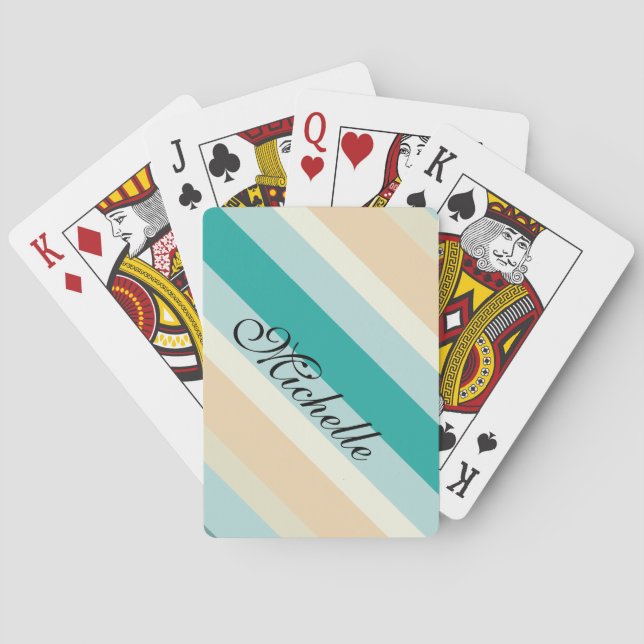 Baralho Padrão de faixas de praia (Verso)