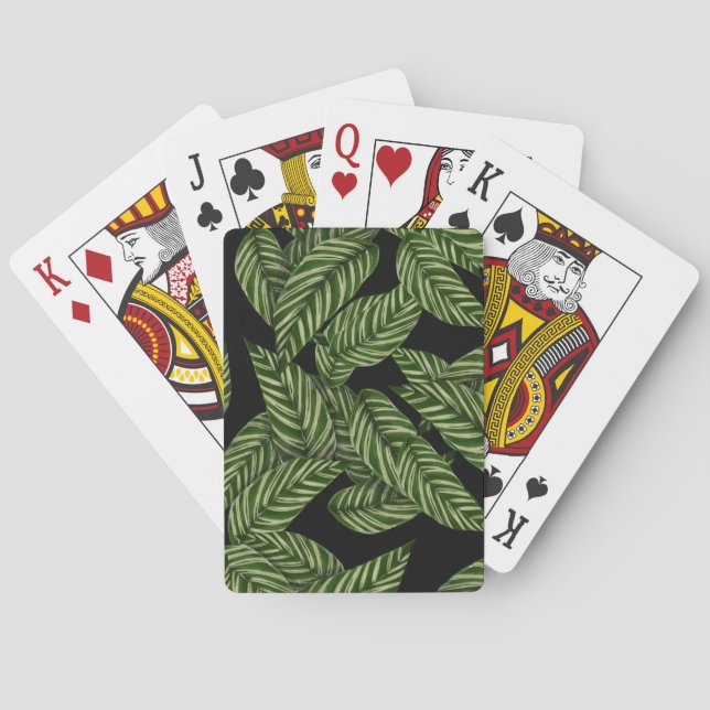 Baralho Padrão de Folhas Tropicais (Verso)