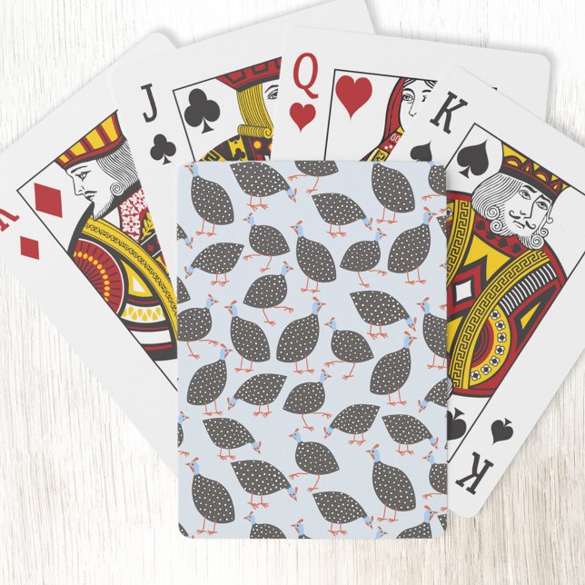 Baralho Padrão de Hen da Guiné (Fun Guineafowl bird art playing cards)