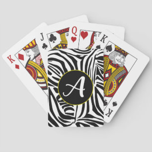Baralho Padrão de impressão de zebra preto e branco em neg