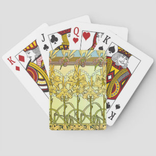 Baralho Padrão de Lírio Art Nouveau de Alphonse Mucha Anti