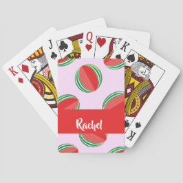 Baralho Padrão de melancia fatiada a rosa