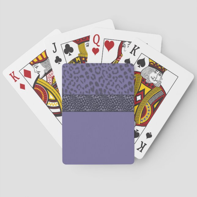 Baralho Padrão de Pelo de Leopardo Roxo (Verso)