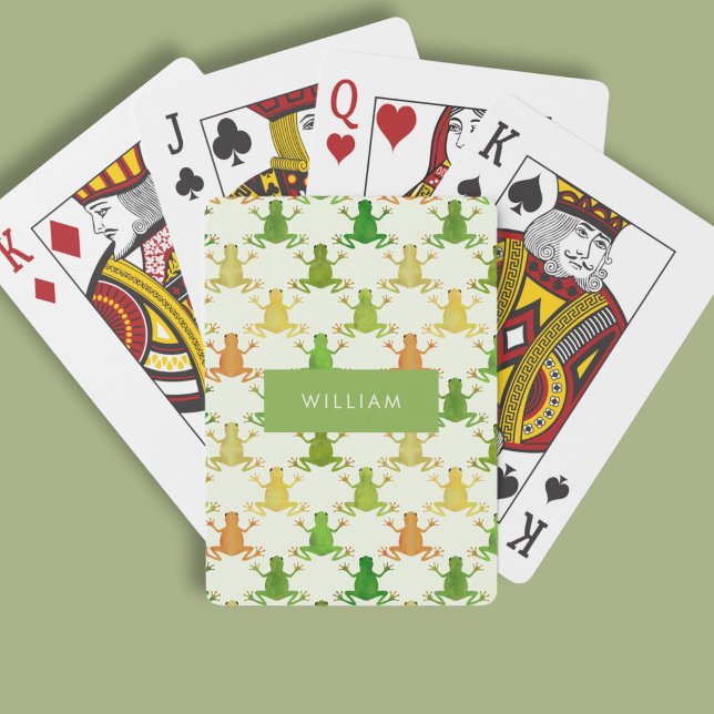 Baralho Padrão de rã (Frog pattern personalized playing cards)