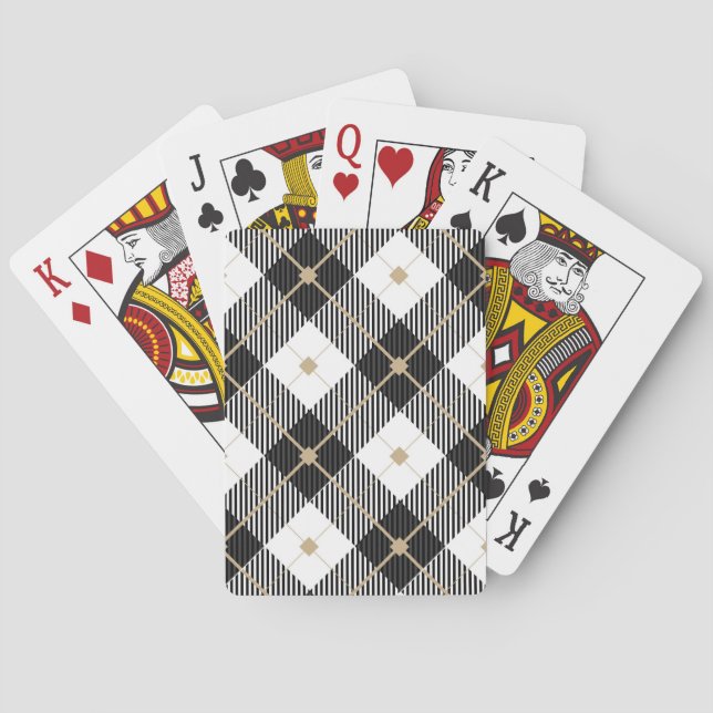 Baralho Padrão de Xadrez Preta do Lumberjack (Verso)