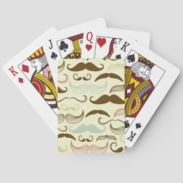 Baralho Padrão do bigode, estilo retrô 4 (Verso)