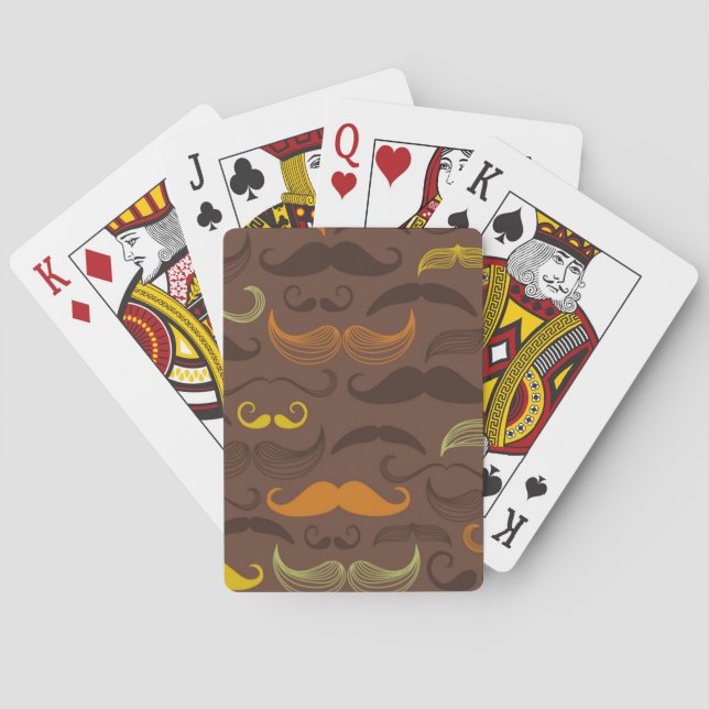 Baralho Padrão do bigode, estilo retrô 5 (Verso)