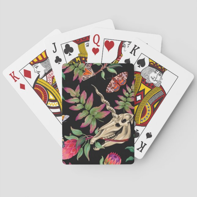 Baralho Padrão Escuro do Unicórnio da Floresta Mágica. (Verso)