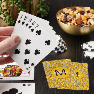Baralho Padrão Floral Amarelo Brilhante Personalizado