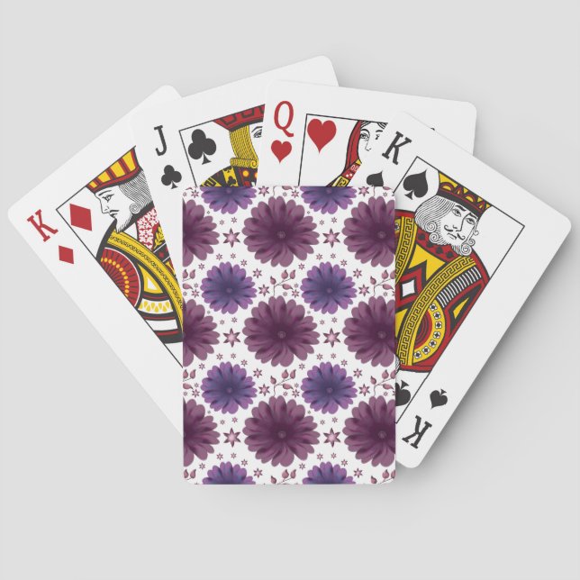 Baralho Padrão Floral Celestial Roxo (Verso)