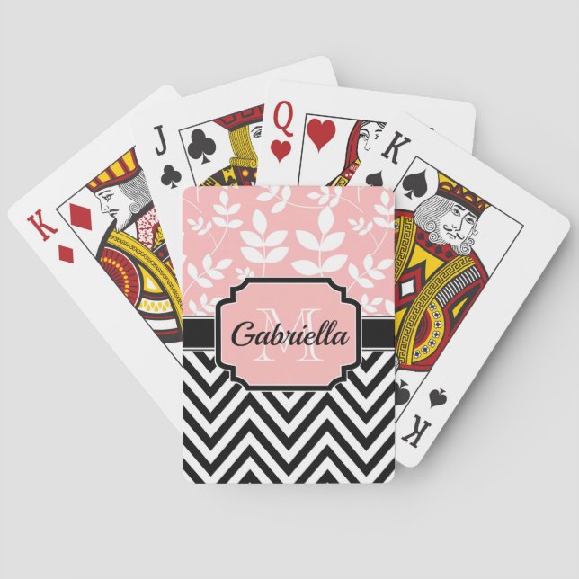Baralho Padrão Floral & Chevron (Verso)