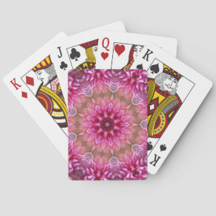 Baralho Padrão Geométrico de Flor Cor-de-Rosa Mandala - 67