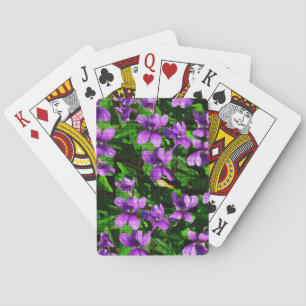 Baralho Padrão Mosaico Violeta Violeta de Madeira de Flor