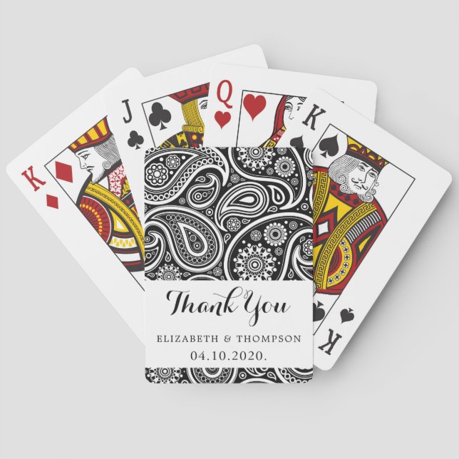 Baralho Padrão Paisley, Paisley Persa, Boteh, Casamento (Verso)