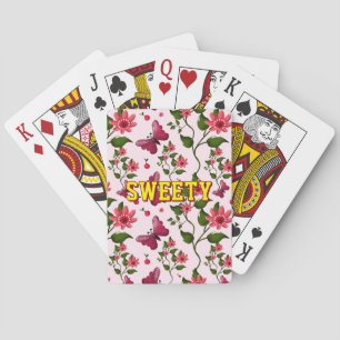 Baralho Padrão personalizado de borboleta floral 