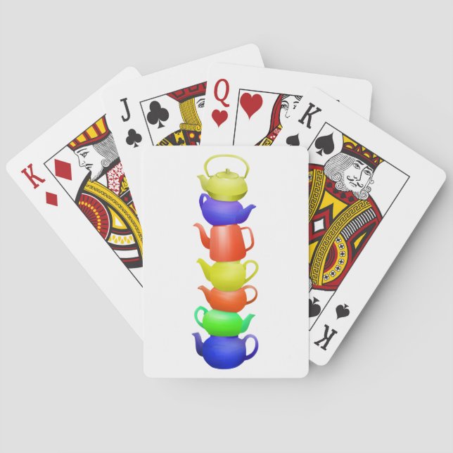 Baralho Padrão pintado da torre de chá (Verso)