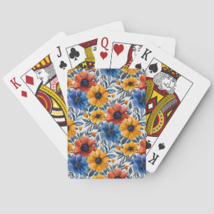 Baralho Padrão retro de moda russa floral