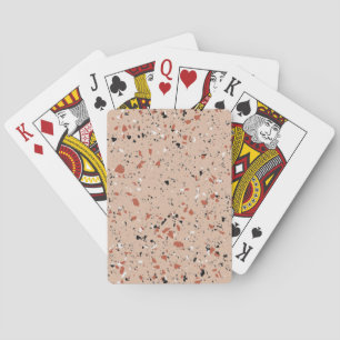 Baralho Padrão Terrazzo Moderno Mínimo Rosa Espelhado