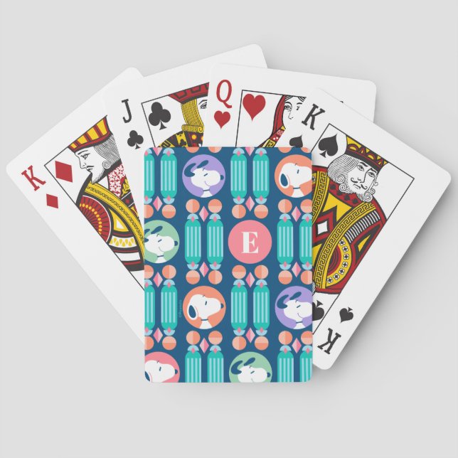 Baralho Padrões de Sonhos de Deco Azul Escuro Esnoopy (Verso)