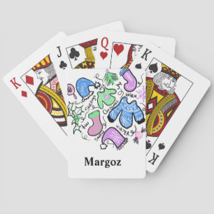 Baralho Padrões de Suco de Doodles Feios de Natal Bonito